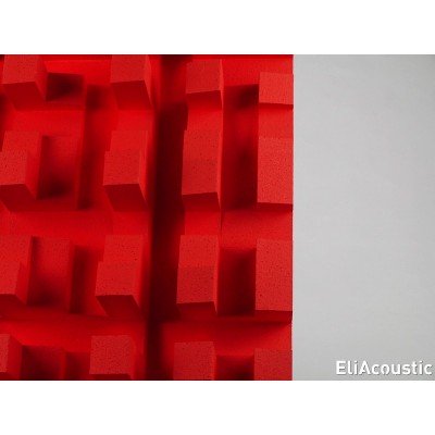 Detalle difusor acustico EliAcoustic Fussor 3D Pure Red