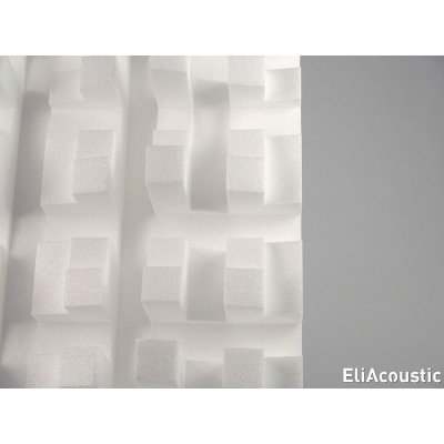 Detalle de difusion de sonido con EliAcoustic Fussor 3D Pure White