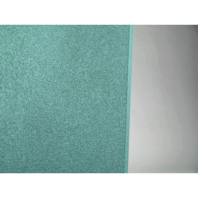 detalle de color y acabado del panel acustico eliacoustic curve pure turquoise (turquesa)